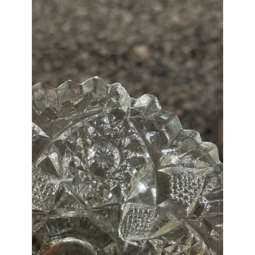Vintage Imperial Glass NUCUT Whirling Star‎ Footed Jelly Pedestal Bowl